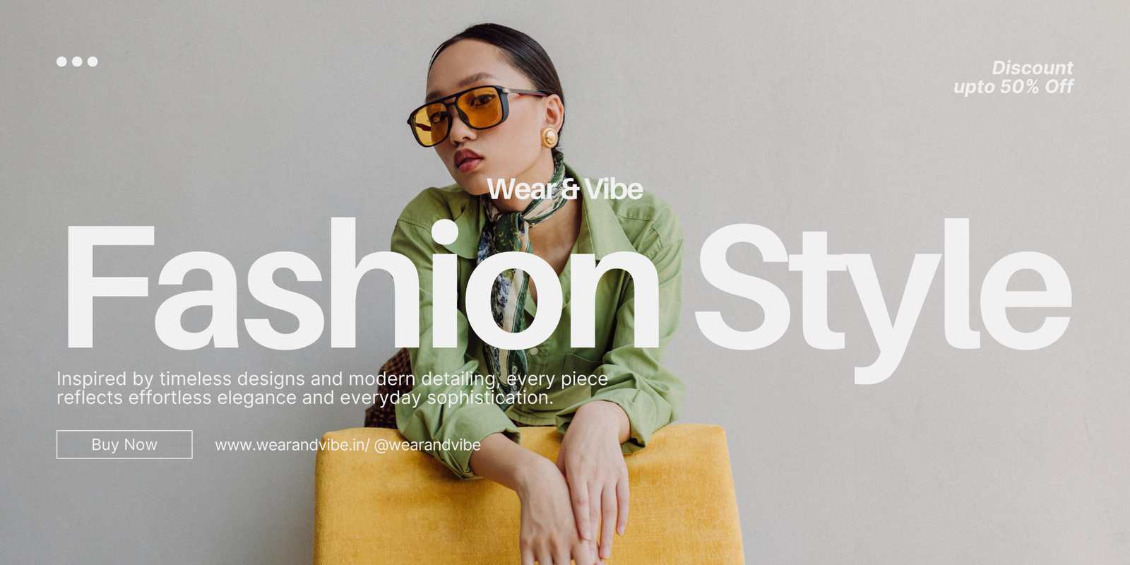 Gray and Black Minimalist Fashion Style Banner